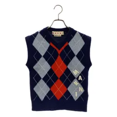 MARNI / マルニ | 2022AW | アーガイル Vネック ニット ベスト | 38 | ネイビー/ブルー/レッド | レディース