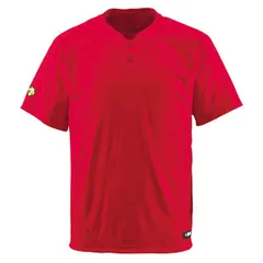 デサント DESCENTE 2ボタンTシャツ 野球 ソフト 半袖Tシャツ (DB201-RED)、ﾚｯﾄﾞ
