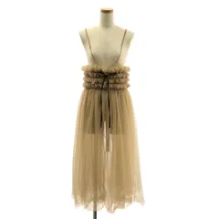 【美品】  RYU KAGA / リュウ カガ | Commerbund tulle skirt  / チュール スカート ワンピース | 36 | ベージュ | レディース