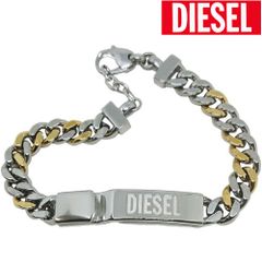 美品】DIESEL IDプレート 喜平 チェーン ブレスレット バイカラー