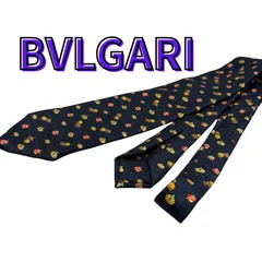 BVLGARI ブルガリ ネクタイ ネイビー 総柄
