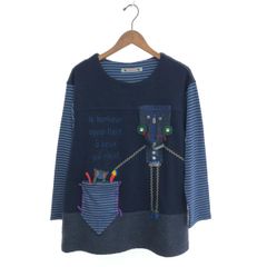 OLLEBOREBLA 長袖 チュニック カットソー 刺繍 レッド - メルカリ