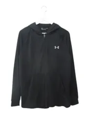 アンダーアーマー UNDER ARMOUR ジップアップパーカー L カットソー フーディ ロゴプリント ブラック 黒 トップス