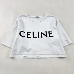 Celine クロップドTシャツ クロップド Tシャツ クルーネック 半袖 ロゴ コットン レッド
