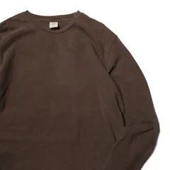 00's オールドネイビー クルーネック コットン Tシャツ 長袖 (L) 茶杢系 リブ無 無地 ロンT 00年代 旧タグ ギャップ GAP 2002年製 アメリカ古着 USED ビンテージ ヴィンテージのサムネイル