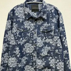 訳アリ in the attic homme インジアティック デニム長袖シャツ Lサイズ Y2K 平成レトロ お兄系アーカイブ 古着 ユーズド トレンド 00s ジャガード織り ボタニカル 花柄 総柄 グランジ ビジュアル ロック メタル ゴシックのサムネイル