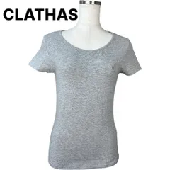 CLATHAS クレイサス 　ロゴ刺繍　ラウンドネック半袖Tシャツ　カットソー グレー 無地  M　細身のサムネイル