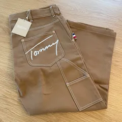 【値下げok】TOMMY HILFIGER ペインターパンツ XL トミーヒルフィガー ダック生地 刺繍ロゴ メンズ ジーンズ