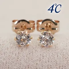 美品 カナル4℃ K10 ジルコニア ピアス/26-0059のサムネイル