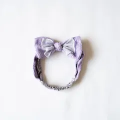 《新品》リボンヘアバンド パープル ベビー  出産祝い ギフト 566141