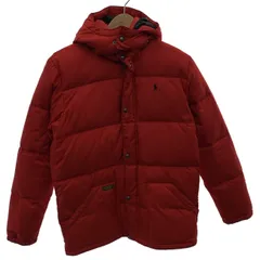 【中古】　POLO by RALPH LAUREN　ダウンジャケット　ナイロンジャケット　フード　フルジップ　無地　ワンポイント　スモールポニー　刺しゅう　オーバーサイズ　古着　/0140のサムネイル