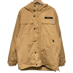 【中古】　RVCA　ナイロンジャンパー　中綿ブルゾン　フード　フルジップ　無地　ワンポイント　古着　/0157