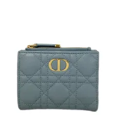 ディオール/クリスチャンディオール 2つ折り財布 ディオールカロ ダリア S5173UWHC M81B クラウドブルー(ブルーグレー) レザー