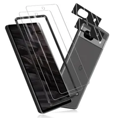 【数量限定】対応 Google Pixel 8A ガラスフィルム 2枚 + Pixel 8A カメラ フィルム 2枚 強化ガラス 液晶保護フィルム （1Xガイド枠付き）対応 Pixel 8A 專用フィルム 厚さ0.33㎜ 硬度9H 気泡ゼロ ガラス飛散防止 指