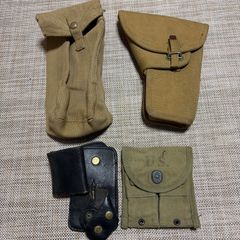日本陸軍 将校野戦装備レプリカ 図嚢・水筒・拳銃嚢・拳銃帯革・胴締