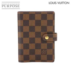 新品同様 ルイ ヴィトン LOUIS VUITTON ダミエ アジェンダ PM 手帳カバー エベヌ ブラウン R20700 ゴールド 金具 Agenda PM 90318913