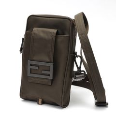 フェンディ / FENDI　バゲット フォンホルダー / ショルダーポーチ　7AS056　ナイロン　カーキ系 【中古】 フェンディ / FENDI バゲット フォンホルダー / ショルダーポーチ