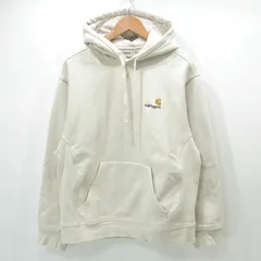 【三重本店】 中古 Carhartt WIP | カーハートダブリューアイピー Hooded American Script Sweat ロゴ刺繍裏起毛長袖パーカー I028279 ライトベージュ アイボリー サイズ：L 【103】