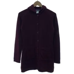 【中古】　patagonia　カーディガンセーター　ロング丈　長袖　フード　フルボタン　無地　フロントポケット　アウトドア　古着　/4378のサムネイル