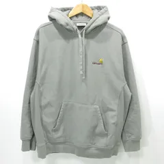 【三重本店】 中古 Carhartt WIP | カーハートダブリューアイピー Hooded American Script Sweat ロゴ刺繍裏起毛長袖パーカー I028279 グレー サイズ：XL 【103】