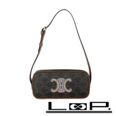 セリーヌ ■新同■ ミニ バーティカル カバ  2WAY ハンド ショルダー レザー キャンバス ベージュ ブラウン 【624353】3 CELINE - セリーヌ □新同□ ミニ バーティカル カバ 2WAY ハンド