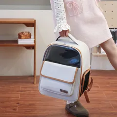 ペットバッグ  ペットキャリーバッグ 猫 小型犬用 リュックサック  手提げ 大容量 透明窓 通気 外出用 ペット用品 犬用 キャリーバッグ