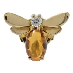 CHAUMET ショーメ アトラップ モワ 1粒 シトリン ダイヤモンド シングルピアス/K18PG/750-0.9g/ピンクゴールド 蜂 【♀】【S】【レディース】★■604930【中古】