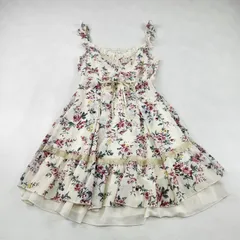 アクシーズファム キャミワンピース 姫系 Y2K axes femme 花柄 ティアード レース フリル アイボリー M・L相当