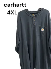 carhartt 長袖 カットソー 4XL 黒   ヘンリーネック 953