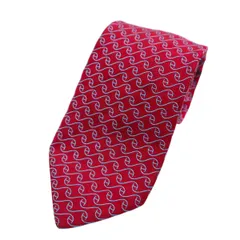 HERMES エルメス Hロゴデザイン総柄 シルク ネクタイ ボルドー M2602-k070