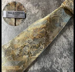 VALENTINO ベージュ シルク ネクタイ[MSE917]