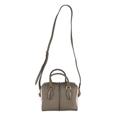 【美品】  TOD'S / トッズ | D-CUBE / ディーキューブ 2way ショルダー付き レザー ハンドバッグ | グレージュ/ピンク | レディース
