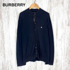 BURBERRY LONDON バーバリーロンドン ホース ロゴ刺繍 ハイネック 長袖 ニット カーディガン ブラック メンズ トップスのサムネイル