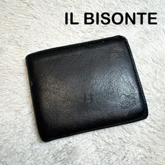 IL BISONTE イルビゾンテ 二つ折り財布 本革 レザー ブラック