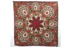 エトロ ヴィンテージ 133cm 超大判 スカーフ カシミヤ シルク 花柄 ペイズリー チェック ストール ショール ETRO 6260k