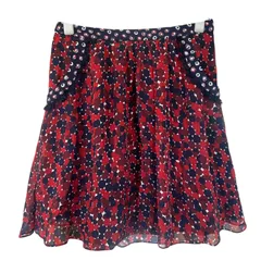  DIANE VON FURSTENBERG ダイアン・フォン・ファステンバーグ 柄物スカート レッド レディース 4サイズ【RE374】のサムネイル