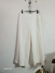 7分丈 ホワイト ワイド パンツ