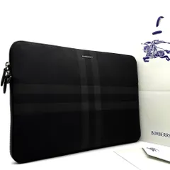極美品 BURBERRY バーバリー ロンドンチェック クラッチ セカンドバッグ ドキュメントケース PCケース 鞄 PVC レザー ブラック 黒 灰 A4収納 自立 メンズ ビジネス 出張 プレゼント 通勤 通学