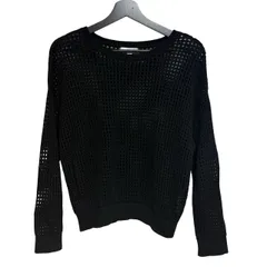  カルバンクラインジーンズ Calvin Klein Jeans レディース ニット セーター メッシュ 透かし編み コットン100% PXL(XL) ブラック CJJOK0158【ZY6】のサムネイル