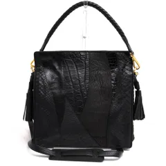 レザージュエルズ／LEATHER JEWELS バッグ ショルダーバッグ 鞄 レディース 女性 女性用クロコ クロコダイル レザー 革 本革 ブラック 黒  23R59A-AY4917 コキーユバッグ 2WAY ショルダーバッグ