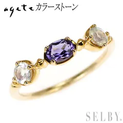 アガット/agete K10YG カラーストーン リング ピンキー