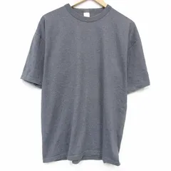 L/古着 ラッセル 半袖 ビンテージ Tシャツ メンズ 90年代 90s 無地 クルーネック 濃グレー 霜降り 26apr01