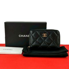 現行◇未使用級◇CHANEL キーリング コインケース 黒 キャビアスキン 