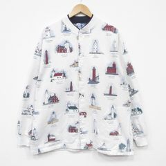80～90s USA製 ボタン カーディガン スウェット 白 総柄 M 灯台 - メルカリ