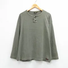 XL/古着 グラミチ 長袖 ビンテージ Tシャツ メンズ 90年代 90s 無地 大きいサイズ コットン ヘンリーネック USA製 緑系【spe】 26apr01