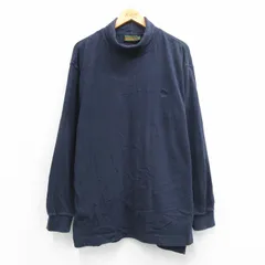 XL/古着 ティンバーランド 長袖 ビンテージ Tシャツ メンズ 00年代 00s ワンポイントロゴ ロング丈 コットン タートルネック ハイネック 紺 26apr01のサムネイル