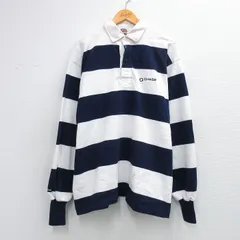 XL/古着 バーバリアン 長袖 ラガー シャツ メンズ 00年代 00s CHASE コットン カナダ製 白他 ボーダー【spe】 26apr01のサムネイル