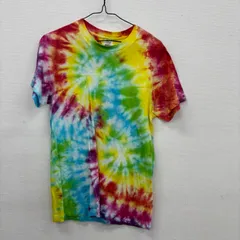 Y335 FRUIT OF THE LOOM S タイダイ柄  90's クルーネック  カジュアル スパイラル模様 半袖Tシャツ 古着卸 アメリカ仕入のサムネイル