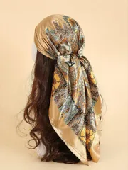 アクセサリー レディース スカーフ 1枚 ペイズリー柄 スクエアスカーフ 90*90cm レディースバンダナ