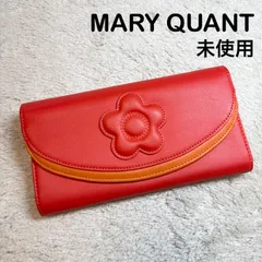 【未使用】MARY QUANT マリークワント 長財布 フラップ式 ビッグロゴ レザー